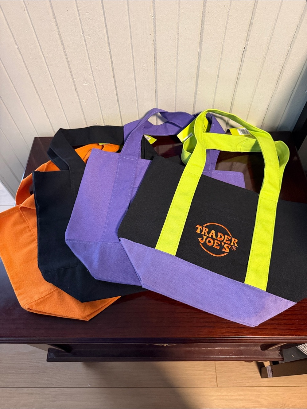 Halloween Trader Joe's Canvas Tote Bags - trick or treat canvas bag bundle NWT